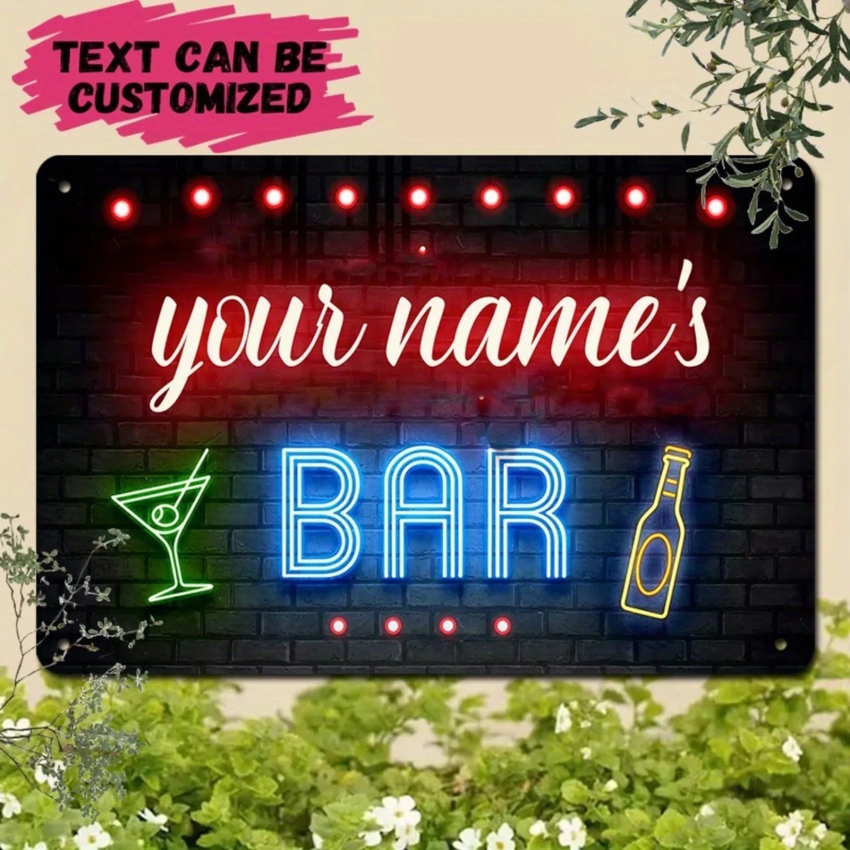 Home Bar Signs - Placa de Parede Vintage em Alumínio