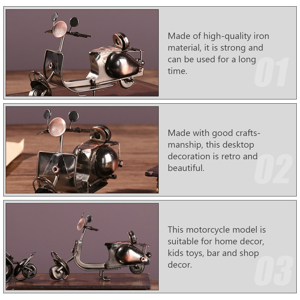 Home Bar Shelf - Escultura de motocicleta em ferro, estilo