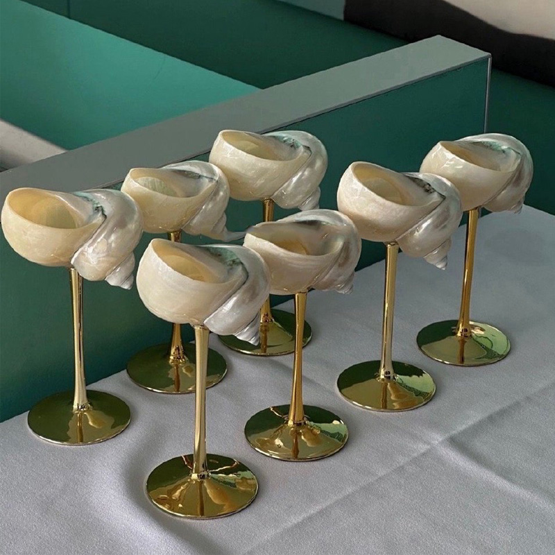 Home Bar And Cabinet - Concha natural vidro de vinho bar