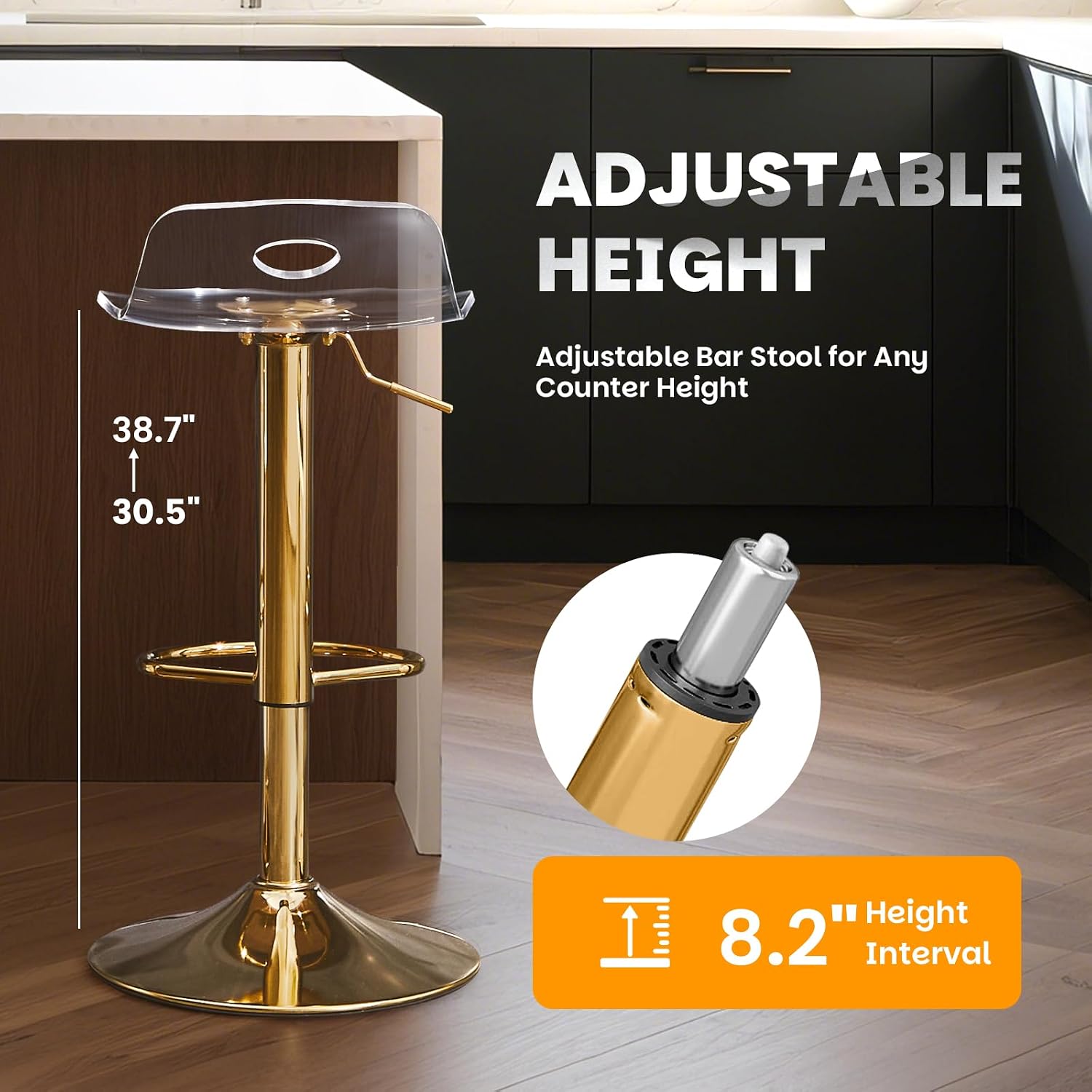 Home Bar Stools - Conjunto de bancos de bar ajustáveis