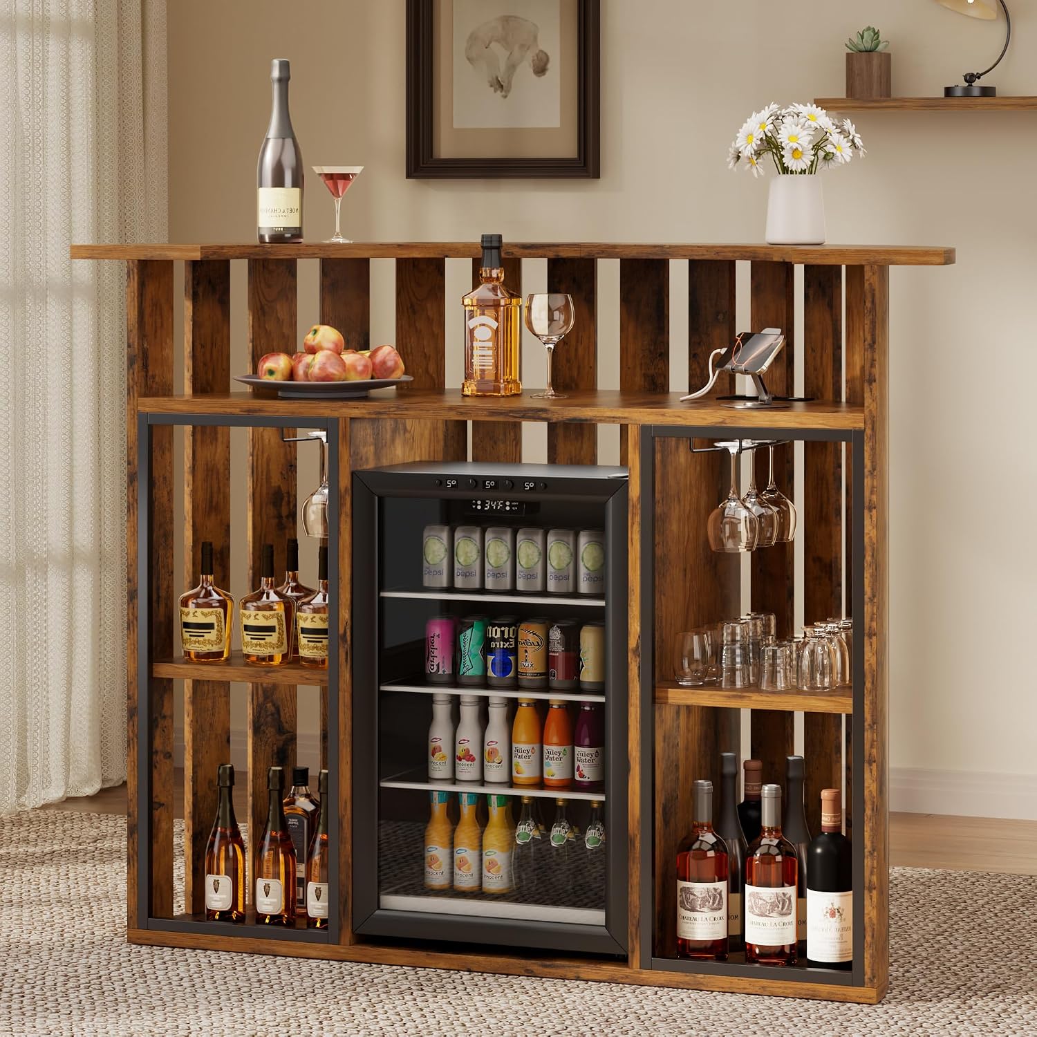 Armário de Bar Rústico de Made - Home Bar And Fridge avaliação e preço