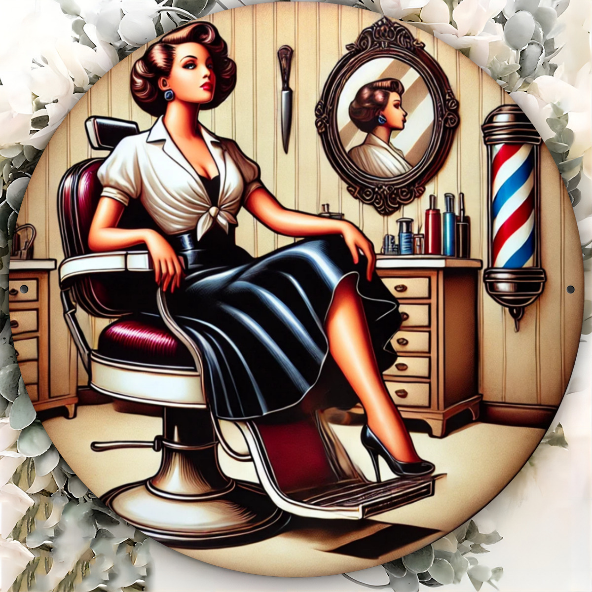 1pc vintage barbeiro sinal de  - Home Barbershop avaliação e preço