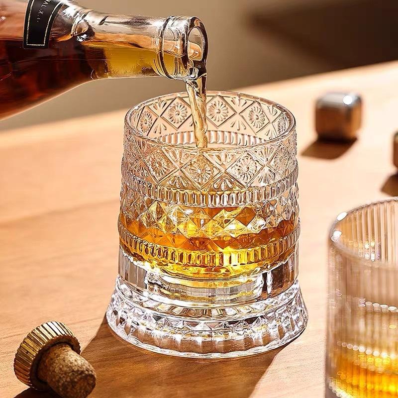 Copos de uísque giratórios com - Highball Glass Set avaliação e preço