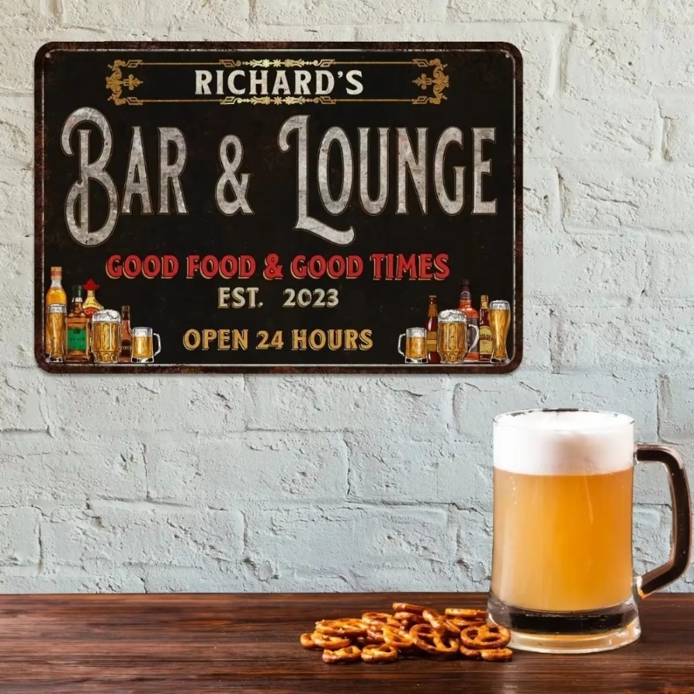 Placa de parede de metal com t - Home Bar Lounge avaliação e preço